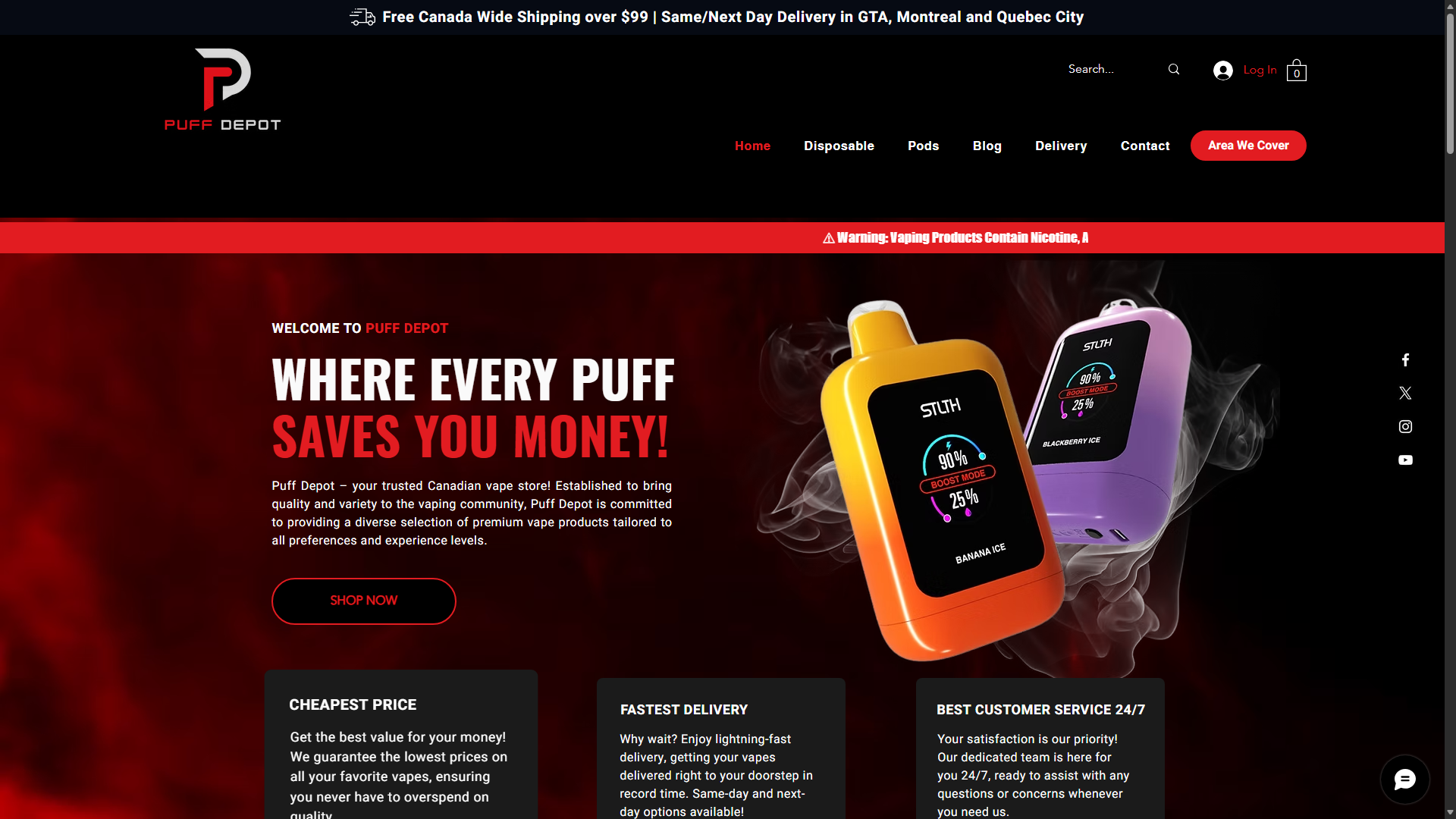 Puff Depot website preview